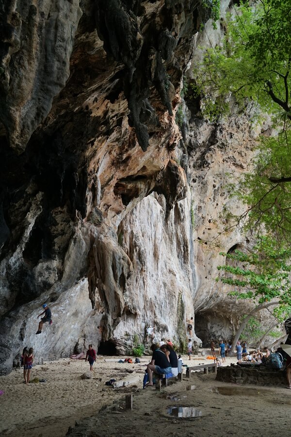 rock climbers at Railay Beach